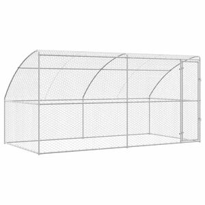 vidaXL Canil de Cachorro 2 unid. Prateado 4 x 2 x 2 m A&ccedil;o galvanizado
