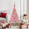 vidaXL &Aacute;rvore de Natal Artificial Pr&eacute;-iluminada Rosa 120 cm PVC