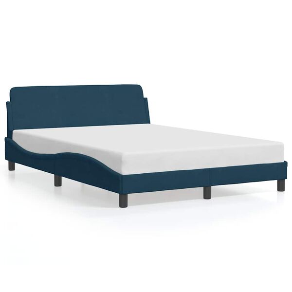 vidaXL Estrutura de cama com cabeceira Dover 120x200 cm veludo azul