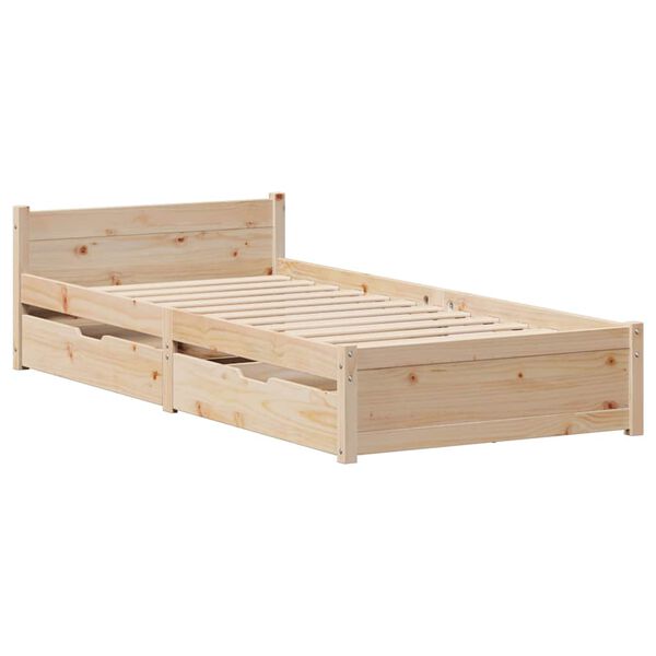 vidaXL Cama sem colchão 90x190 cm madeira de pinho maciça