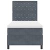 vidaXL Cama Box Spring LED com colch&atilde;o Cinza Escuro 90 x 190 cm Veludo
