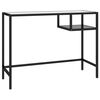 vidaXL Mesa de computador vidro 100x36x74 cm preto