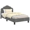 vidaXL Estrutura de Cama Infantil com Cabeceira Cinzento-Escuro Veludo