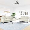 vidaXL 3 pcs conjunto de sof&aacute;s com almofad&otilde;es veludo cor creme