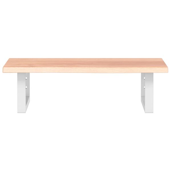 vidaXL Prateleira de parede p/ lavat&oacute;rio a&ccedil;o/madeira carvalho maci&ccedil;a