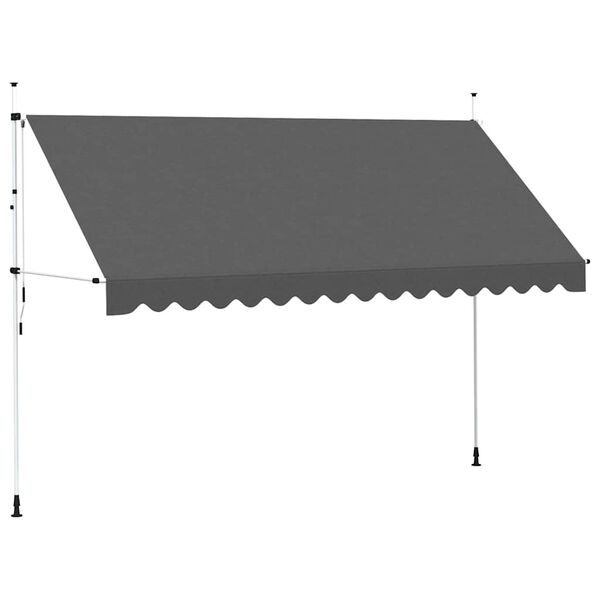 vidaXL Toldo retrátil manual 400 cm antracite
