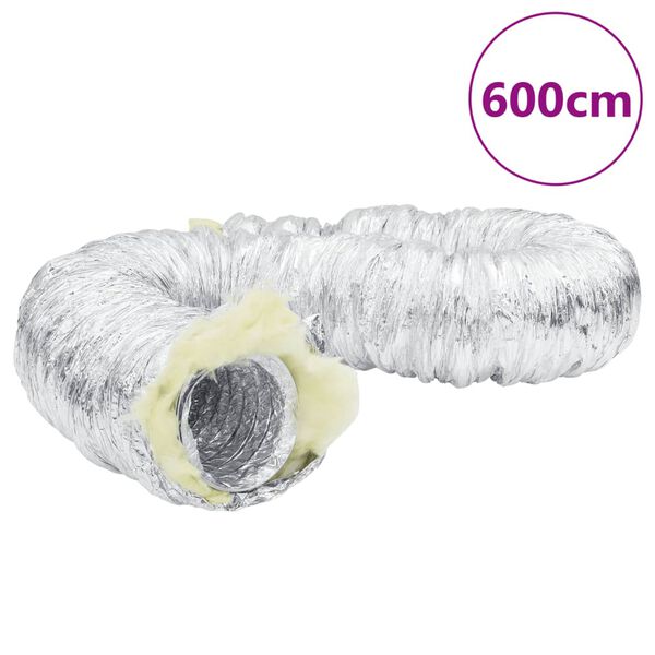 vidaXL Conduta de ventila&ccedil;&atilde;o 6 m &Oslash;10 cm alum&iacute;nio isolado