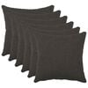 vidaXL Capa almofada 6 pcs HEERLEN Cinzento-Escuro 30 x 30 cm Boucl&eacute;
