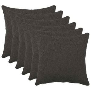 vidaXL Capa almofada 6 pcs HEERLEN Cinzento-Escuro 30 x 30 cm Boucl&eacute;