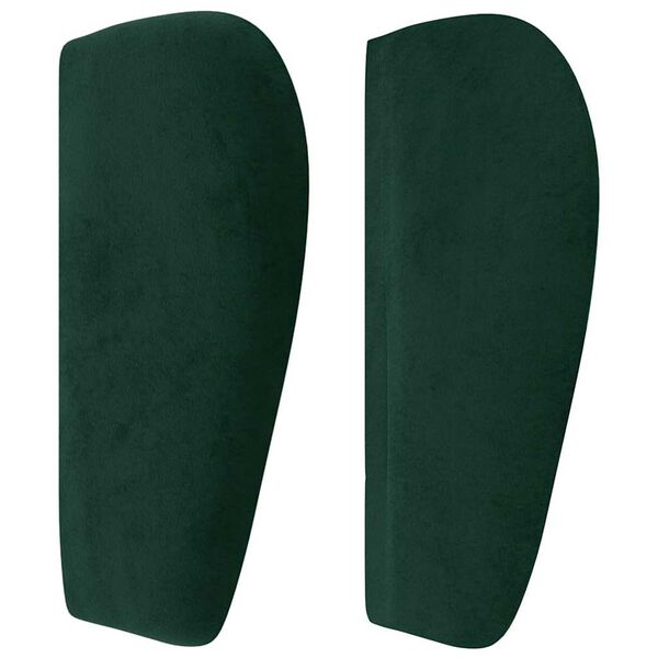 vidaXL Cabeceira de cama c/ abas veludo 93x23x78/88 cm verde-escuro