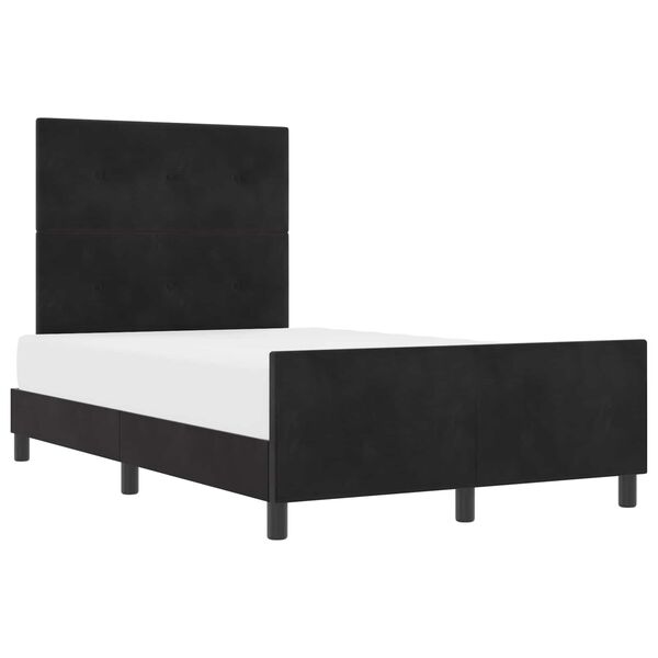 vidaXL Cama Box com cabeceira Preto 120 x 200 cm Veludo