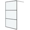 vidaXL Divis&oacute;ria de chuveiro 115x195 cm vidro opaco ESG preto