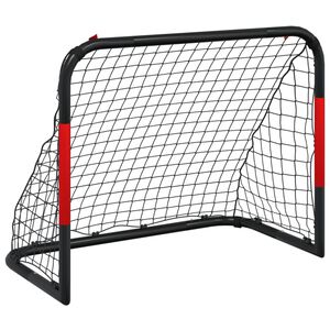 vidaXL Baliza de futebol com rede 90x48x71 cm a&ccedil;o vermelho e preto