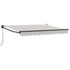 vidaXL Toldo retr&aacute;til Cinza Claro e Branco 3 x 2,5 m
