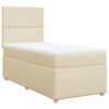 vidaXL Cama com molas/colch&atilde;o 100x200 cm tecido cor creme