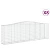 vidaXL Cestos gabi&atilde;o arqueados 8pcs 400x50x120/140cm ferro galvanizado