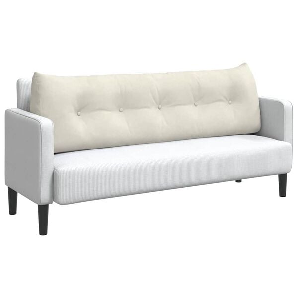 vidaXL Travesseiro para Costas Creme 160 x 24 x 50 cm Veludo