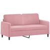 vidaXL 3 pcs conjunto de sof&aacute;s com almofadas veludo rosa