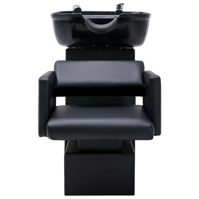 vidaXL Conj. rampa lavagem e cadeira de cabeleireiro couro artificial