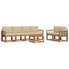 vidaXL Conjunto de Sof&aacute;s para Exterior 7 unid. Natural e Bege