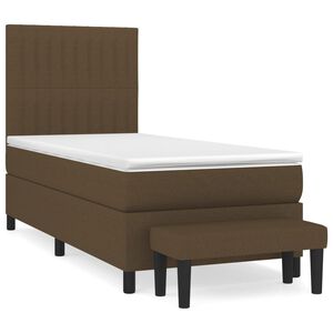 vidaXL Cama com molas/colch&atilde;o 80x200 cm tecido castanho-escuro