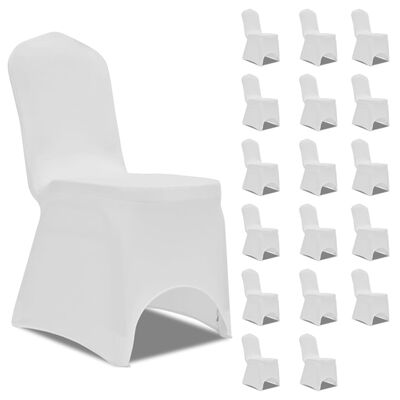 vidaXL Capa para cadeira elástica 18 pcs branco