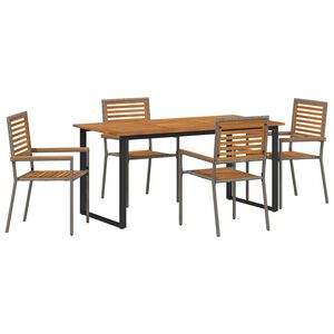 vidaXL Conjunto de Jantar para Jardim 5 unid. Cinzeto