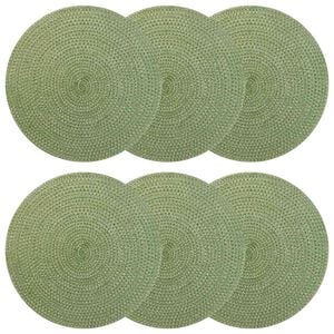 vidaXL Sousplat de Juta 6 pcs Verde-azeitona &Oslash; 30 cm 100% Juta Tossa
