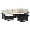 vidaXL Conjunto de Sof&aacute; de Jardim 7 unid. Preto e Branco Creme vime PE