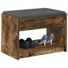 vidaXL Banco de Hall com almofada Carvalho Fumado 63 x 38 x 45 cm