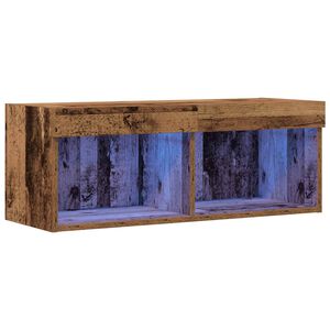 vidaXL Conjunto de m&oacute;vel de TV com led Madeira antiga 80 x 30 x 30 cm