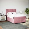 vidaXL Cama com molas/colch&atilde;o 160x200 cm veludo rosa