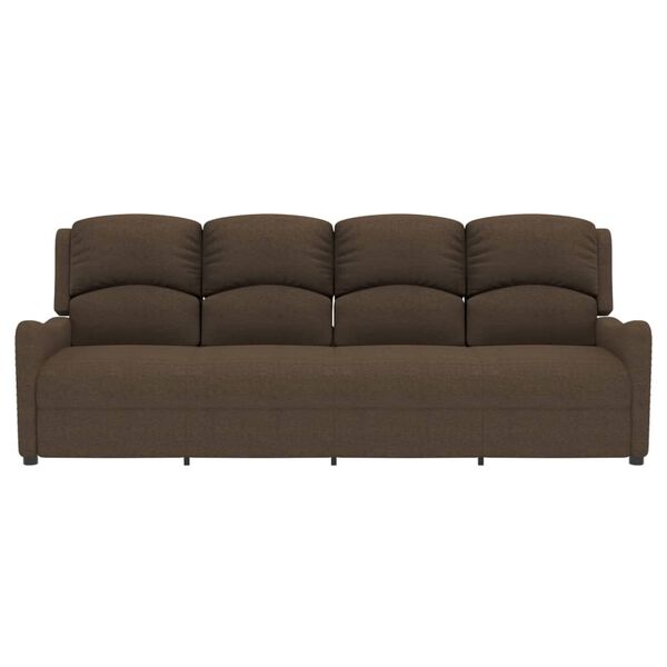 vidaXL Poltrona de massagens 4 lugares reclinável tecido castanho