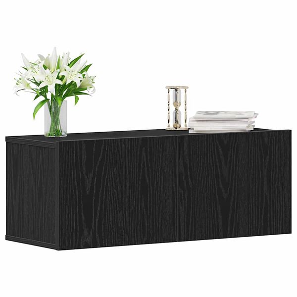 vidaXL Gabinete para TV 2 pcs Carvalho Preto 80 x 30 x 30 cm