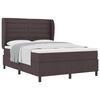 vidaXL Cama Box com colch&atilde;o Castanho escuro 140 x 200 cm tecido