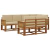 vidaXL Conjunto de Sof&aacute;s para Exterior 7 unid. Natural e Bege