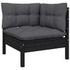 vidaXL 12 pcs conjunto lounge jardim c/ almofad&otilde;es pinho maci&ccedil;o preto