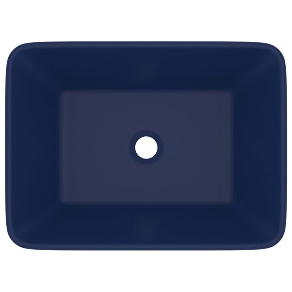 vidaXL Lavatório luxuoso 41x30x12 cm cerâmica azul-escuro mate