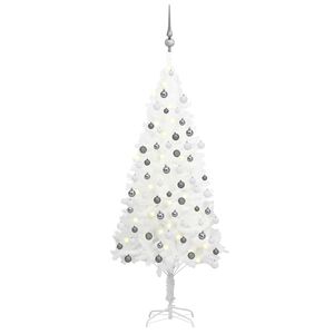 vidaXL &Aacute;rvore Natal artificial pr&eacute;-iluminada c/ bolas branco