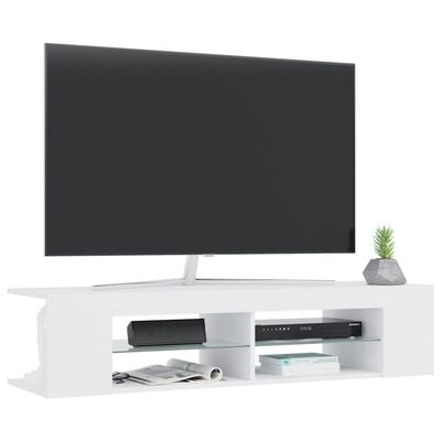 vidaXL Móvel de TV com luzes LED 135x39x30 cm branco
