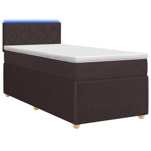 vidaXL Cama box spring com colch&atilde;o Marrom Escuro 80 x 200 cm Tecido