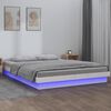 vidaXL Estrutura cama super king c/LED 180x200cm madeira maciça branco