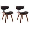 vidaXL Cadeiras jantar 2 pcs madeira curvada e tecido cinzento