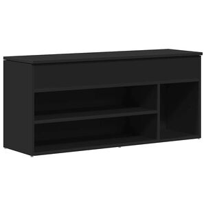 vidaXL Banco sapateira 102x30,5x45 cm derivados de madeira preto