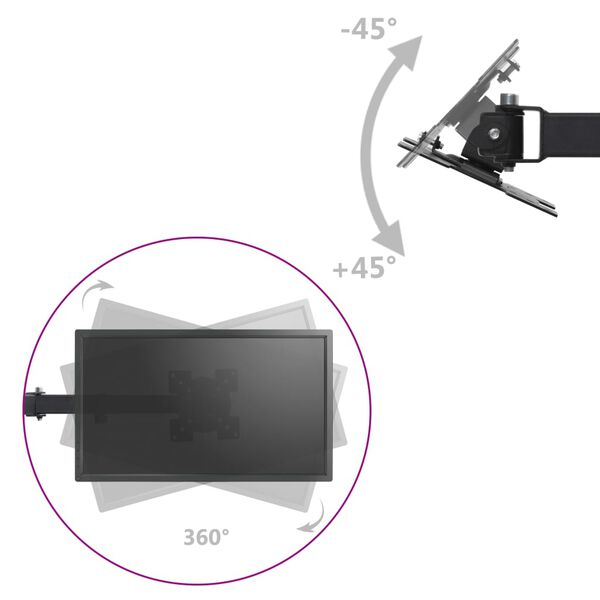 vidaXL Suporte de monitor triplo p/ montagem na secret&aacute;ria 13"-23"