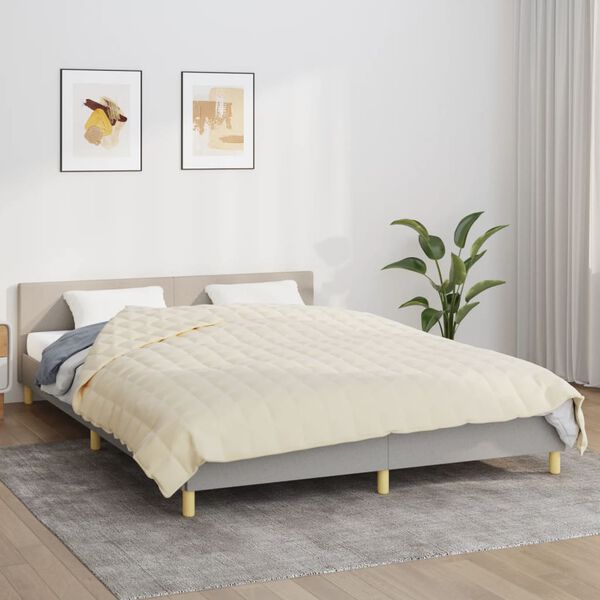 vidaXL Manta pesada 11 kg 220x240 cm tecido creme-claro