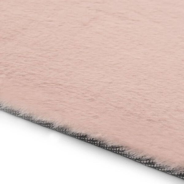 vidaXL Tapete em pele de coelho artificial 160x230 cm rosa velho