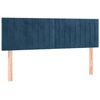 vidaXL Cama com molas/colch&atilde;o 140x190 cm veludo azul-escuro