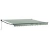 vidaXL Toldo Retr&aacute;til Verde e Branco 400 &times; 300 cm Poli&eacute;ster e Alum&iacute;nio