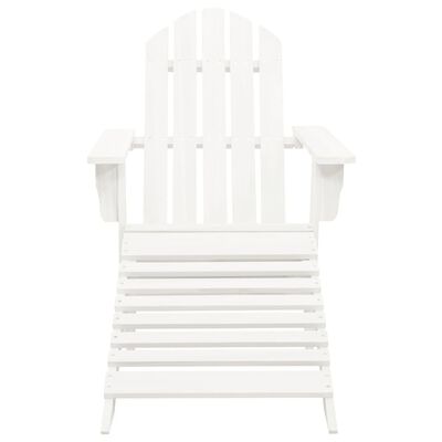 vidaXL Cadeira de jardim com repousa-pés em madeira branca